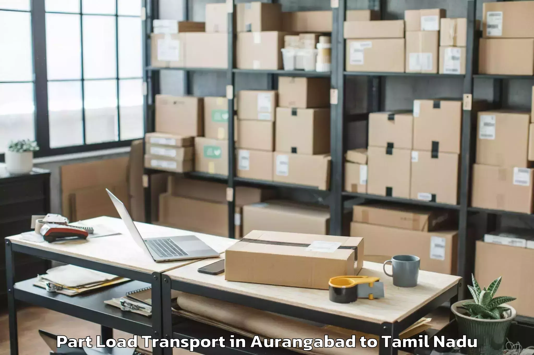 Professional Aurangabad to Madurai Airport Ixm Part Load Transport